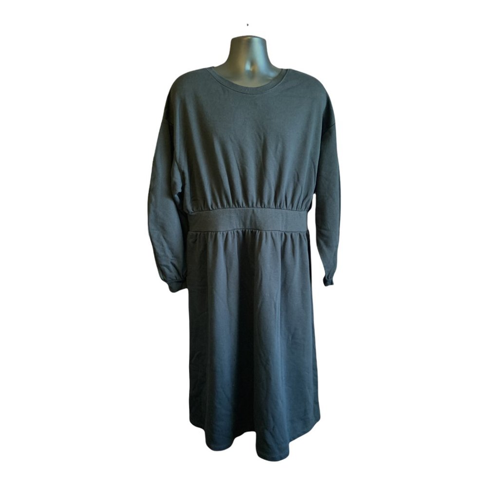 Women's Long Sleeve Sweatshirt Dress Black XL by